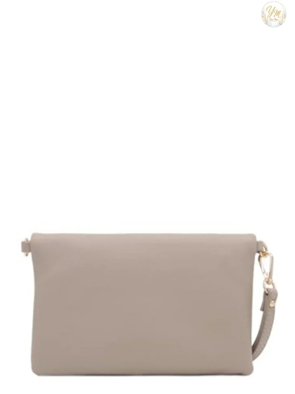 Envelope Wristlet Clutch Crossbody Bag with Chain Strap Faux Leather Gold